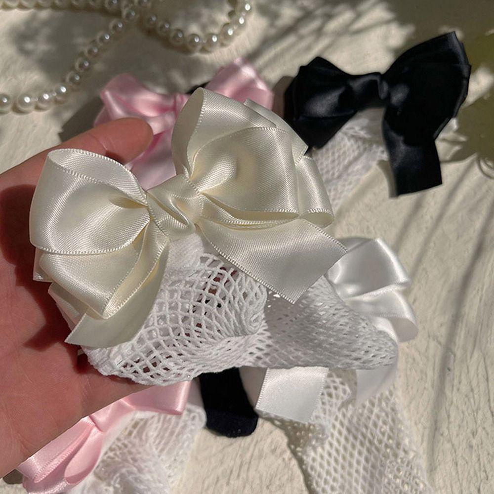 ANEMONE Vớ Cao Ngang Bắp Chân Thoáng Khí Đính Nơ Phong Cách Lolita Dễ Thương Cho Nữ