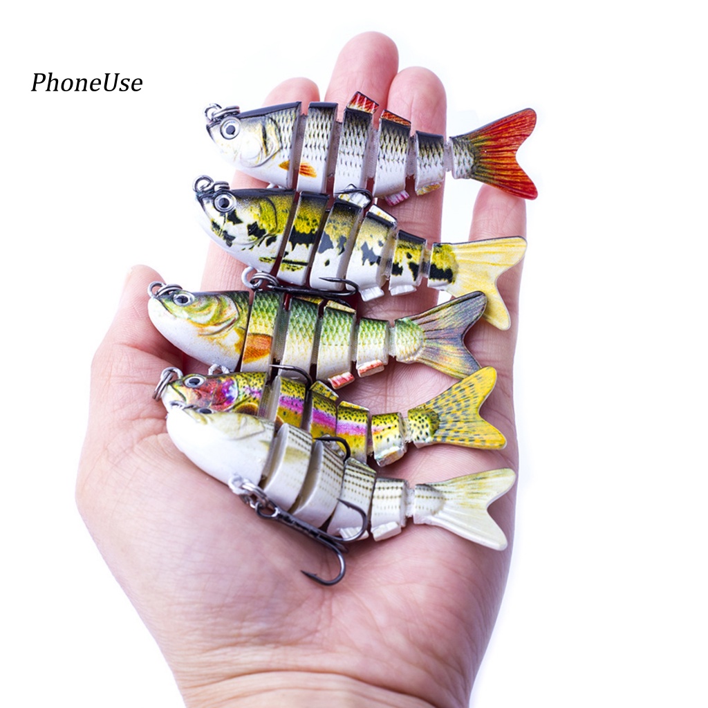 Mồi Câu Cá Giả 6 Đoạn 7cm 8.5g Bằng PU Có Thể Tái Sử Dụng