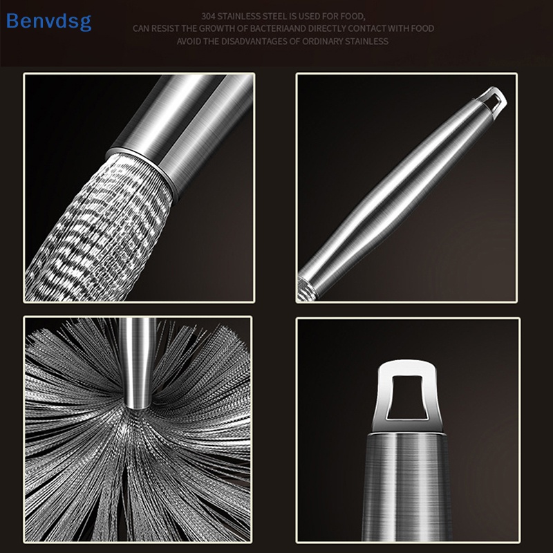 Bàn Chải Chà Nồi Bằng Thép Không Gỉ Tay Cầm Dài Tiện Dụng