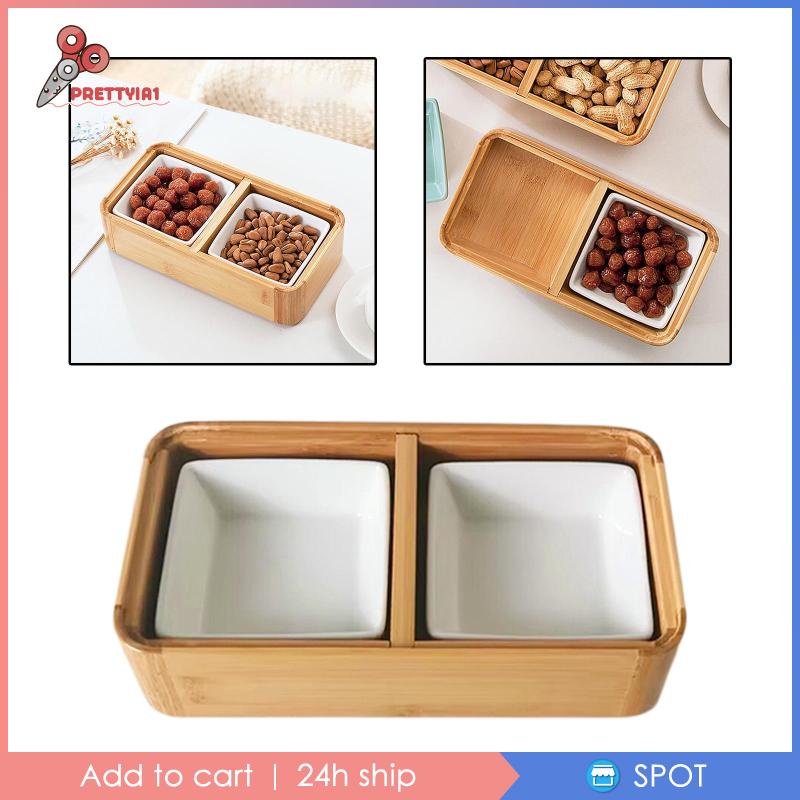 [Prettyia1] Khay Phục Vụ Kẹo Và Hạt Tre Chia Ngăn Cho Bữa Tiệc Dips Olives