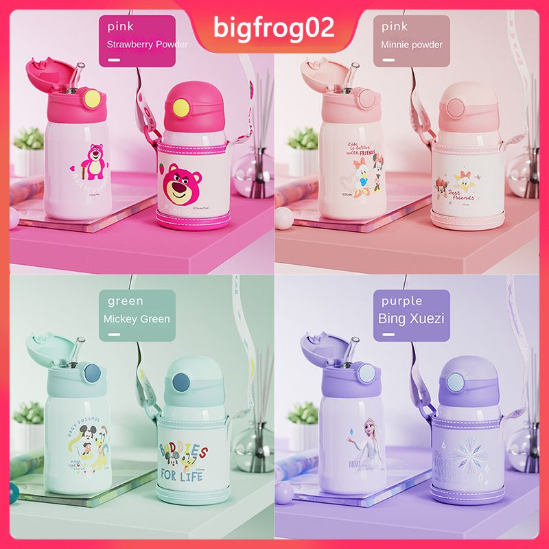 Bình Nước Giữ Nhiệt Bằng Thép Không Gỉ 316 Họa Tiết Hoạt Hình Disney Xinh Xắn