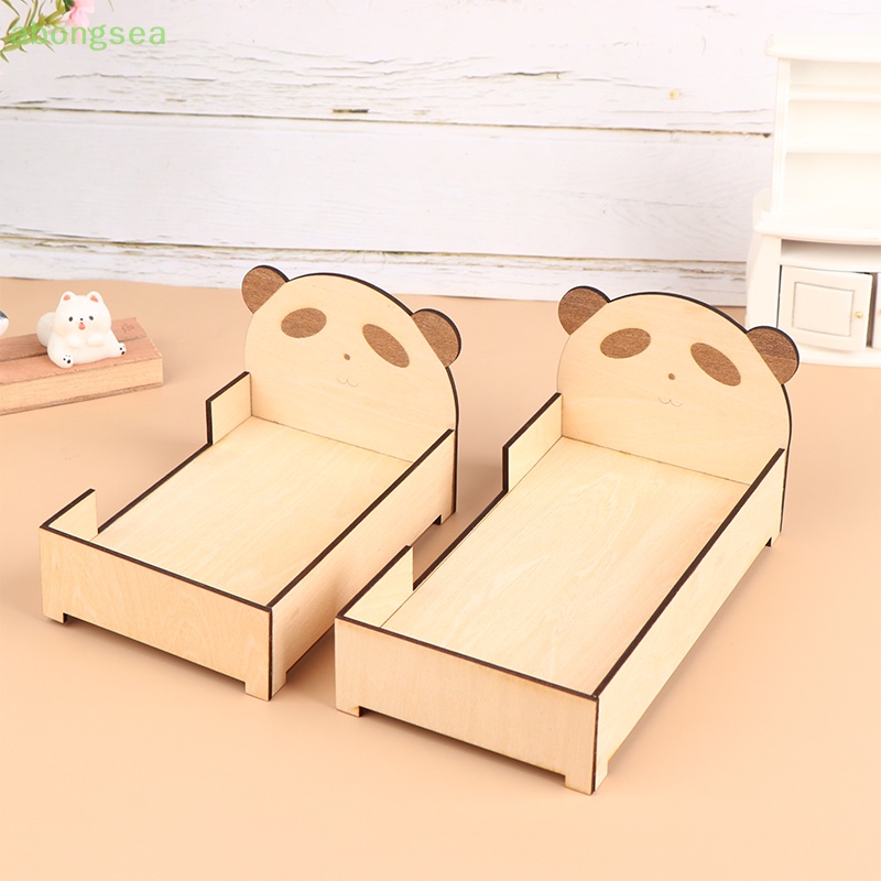 Giường Ngủ Mini Họa Tiết Hoạt Hình Trang Trí Nhà Búp Bê Tỉ Lệ 1 / 12