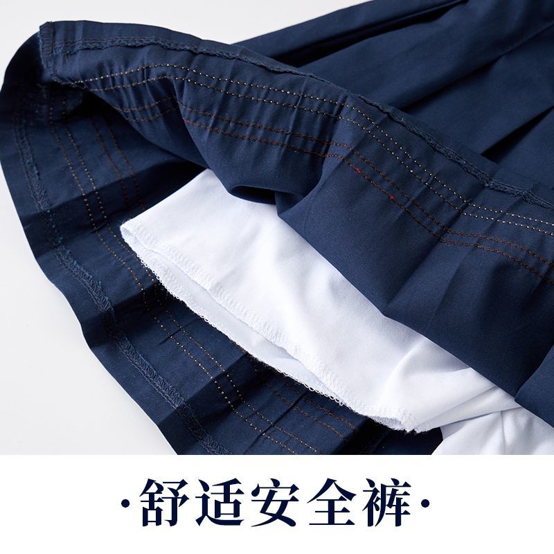 Chân Váy Ngắn Xếp Ly Màu Xanh Navy Thời Trang Xuân Thu Cho Bé Gái