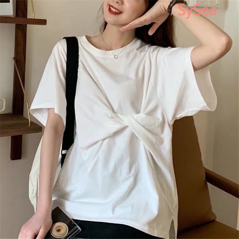 Áo Sơ Mi Dáng Rộng Đính Nơ Thời Trang Mùa Hè Hàn Quốc Dành Cho Nữ