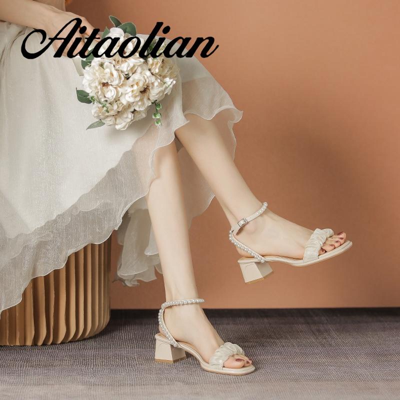 Xăng đan Da Mũi Vuông Đế Dày 5cm Thời Trang Cho Nữ Màu Sắc