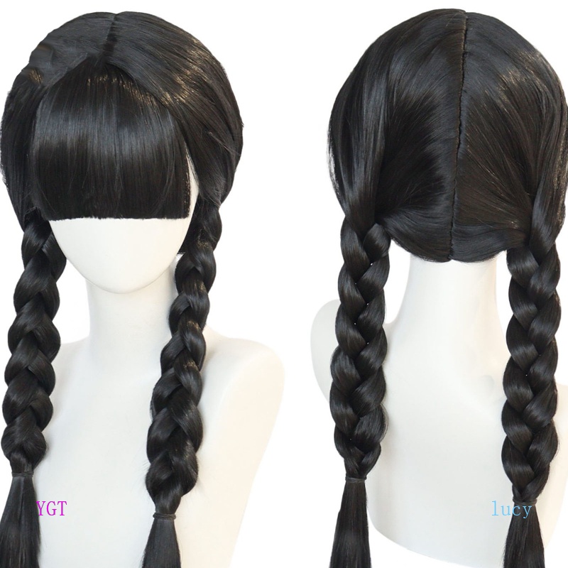 Tóc Giả Hóa Trang Nhân Vật Addams 2023 Cho Bé Gái