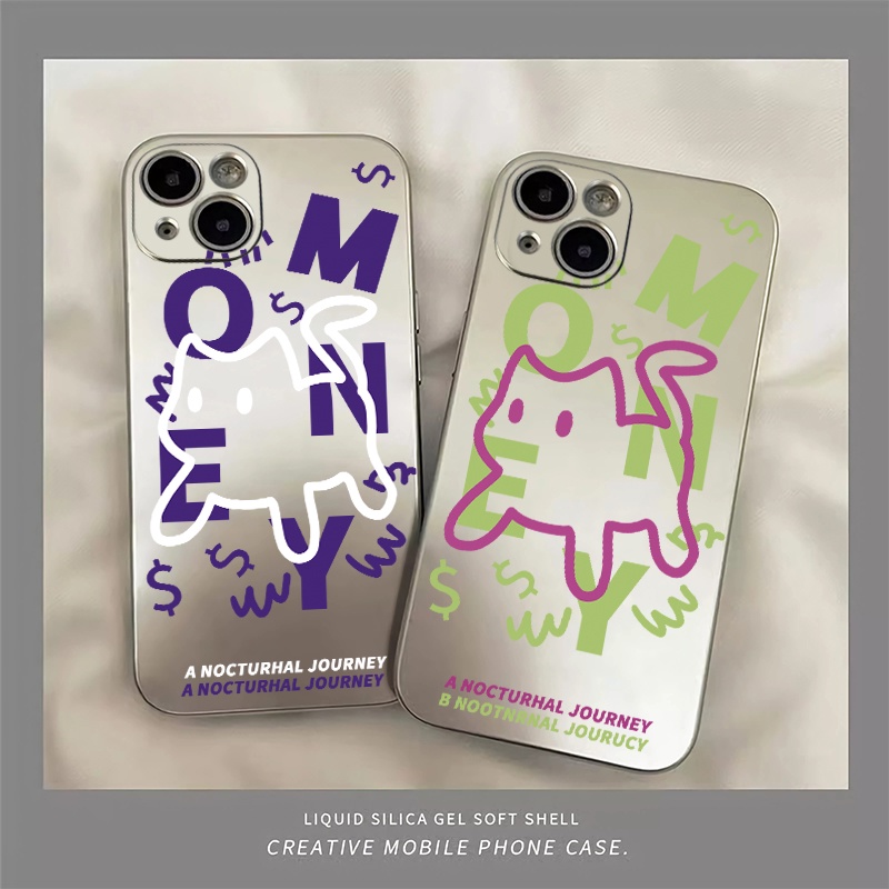 Ốp Điện Thoại TPU Silicone Mềm Mạ Điện Họa Tiết Mèo Cho IPhone 11 14 13 12 Pro Max XS XR X 8 + 7 6S Plus