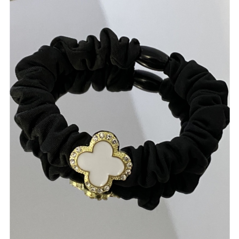 Dây Cột Tóc Cao Su Co Giãn Màu Đen Đơn Giản Phong Cách Hàn Quốc Cho Nữ