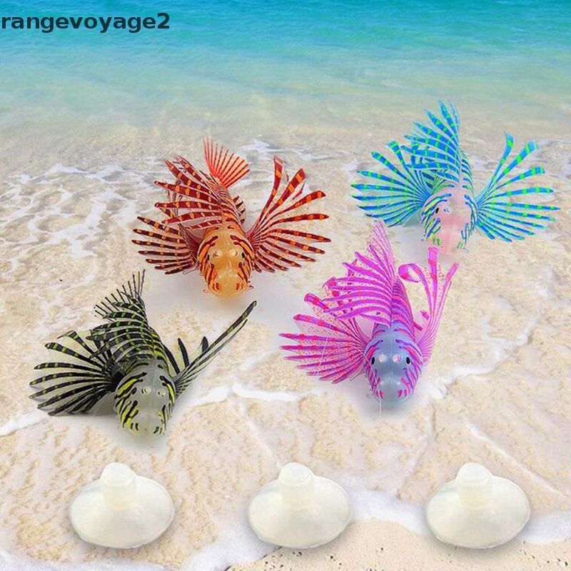 Cá Sư Tử Dạ Quang Bằng Silicon Phát Sáng Trong Bóng Tối Trang Trí Bể Cá