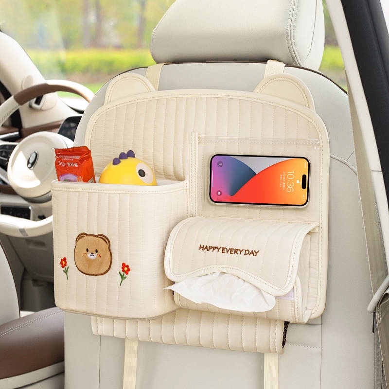 Car Storage Bag Multifunctional Seat Back Row Hanging Storage Bag Trash Can Creative Tissue Box Hanging Bag for Vehicle ujwZ