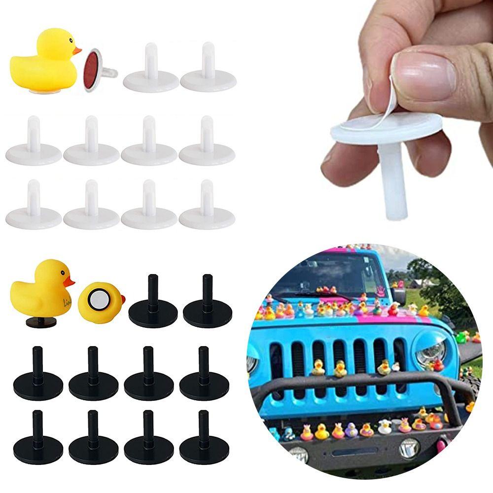 Set 10 Miếng Dán Cao Su Hai Mặt Trang Trí Bảng Điều Khiển Xe Hơi Hình Chú Vịt Sáng Tạo Giá Đỡ