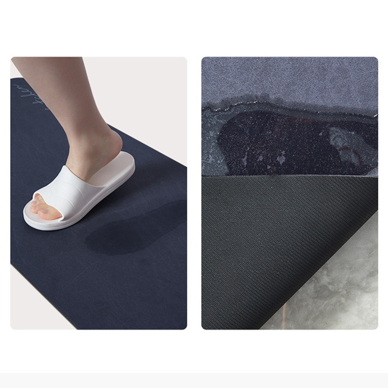 1 Thảm Chùi Chân Chống Trượt Thấm Hút Tốt Màu Đen