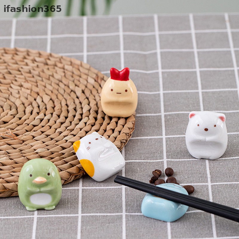 Giá Đỡ Cọ Và Đũa Bằng Sứ Họa Tiết Động Vật Hoạt Hình Dễ Thương Sáng Tạo Trang Trí Nhà Cửa ifashion365
