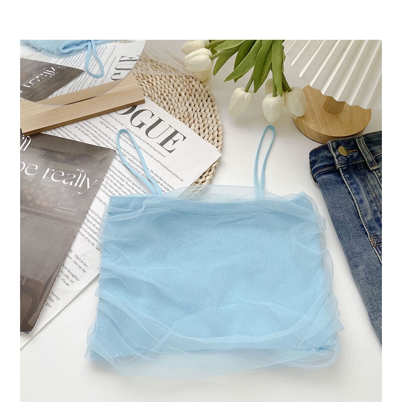 Áo Tank Top Dệt Kim Phối Lưới 6 Màu Thời Trang Mùa Hè Cho Phái Nữ