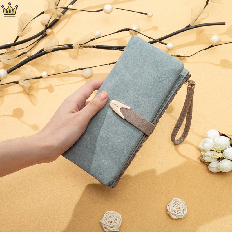 Ví Cầm Tay Dáng Dài Có Khóa Kéo Và Ngăn Đựng Thẻ Đa Năng Thời Trang Cho Nữ JP5