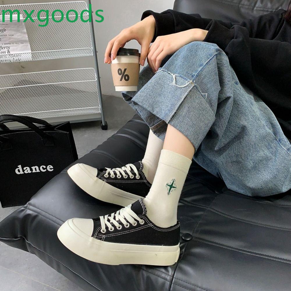 Vớ Cotton Unisex Thêu Họa Tiết Trái Tim Phong Cách Harajuku