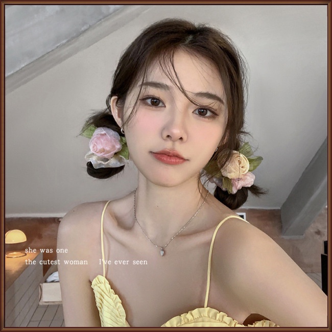 Dây Cột Tóc Cao Su Co Giãn Hình Hoa Hồng Thanh Lịch Cho Nữ