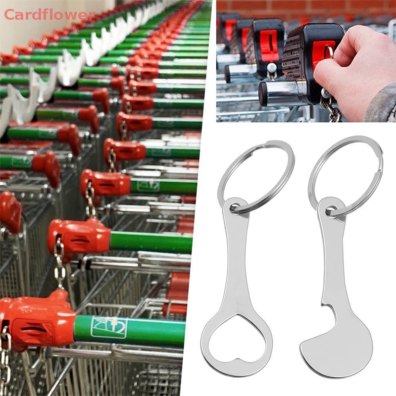 < Cardflower > Móc Chìa Khóa Xe Đẩy Mua Sắm Tokens DIY Bằng Hợp Kim Nhôm Trang Trí Phòng Mới