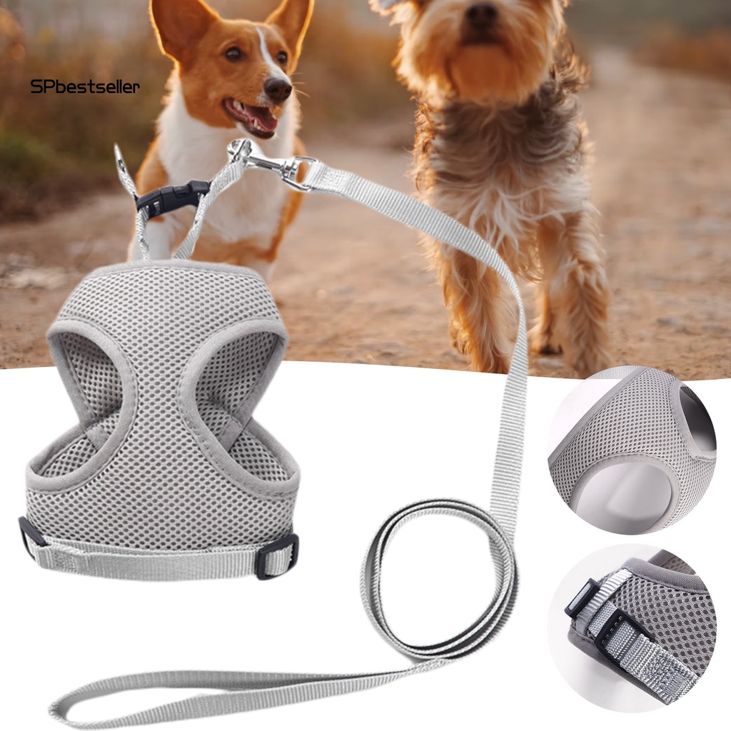 Bộ Áo Vest + Dây Dắt Thú Cưng Đi Dạo Bằng Lưới Thoáng Khí Tiện Dụng