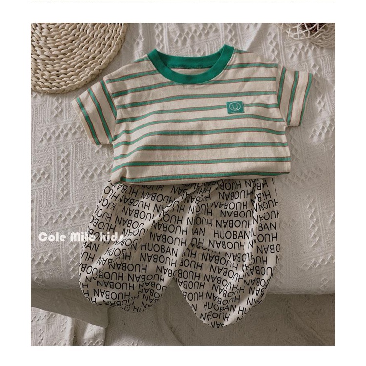 Áo Thun Cotton Lanh Tay Ngắn Dáng Rộng Họa Tiết Kẻ Sọc Nhiều Màu Sắc Thời Trang Mùa Hè Cho Bé Gái