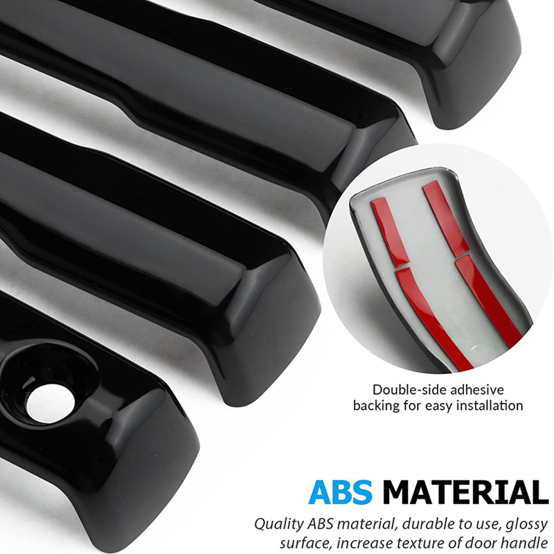 Viền Bọc Tay Nắm Cửa Bên Ngoài Màu Đen Cho Toyota Tundra 2022-2023