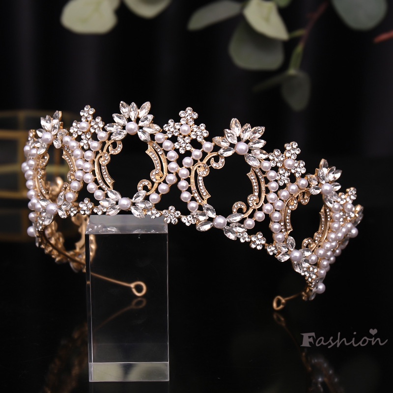 Cài Tóc Hình Vương Miện Đính Ngọc Trai Sang Trọng