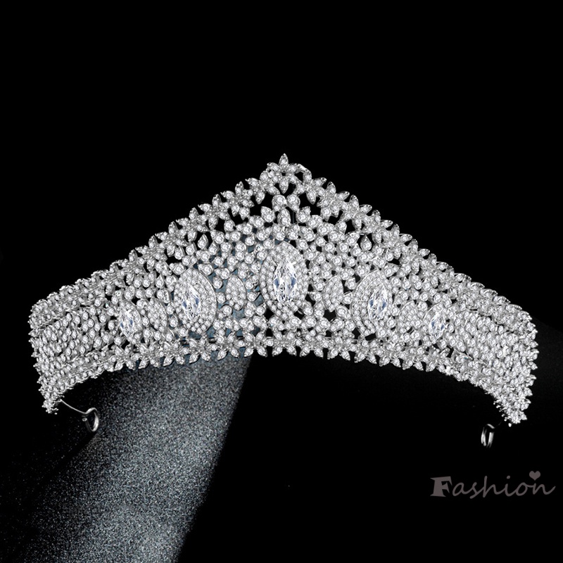 Băng Đô Vương Miện Nữ Hoàng Đính Đá Pha Lê Cho Cô Dâu