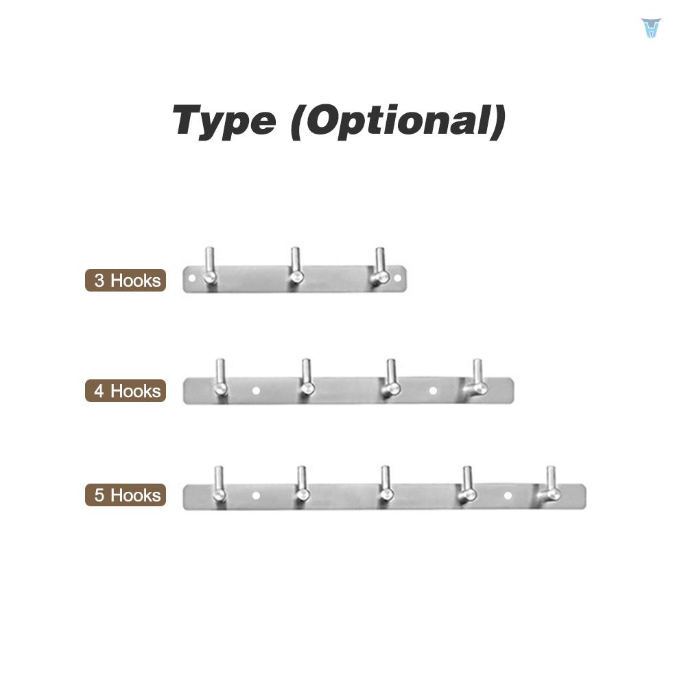 Giá Treo Áo Khoác Gắn Tường Bằng Thép Không Gỉ Với 4 Móc Treo Cho Nhà Bếp / Phòng Tắm / Gara
