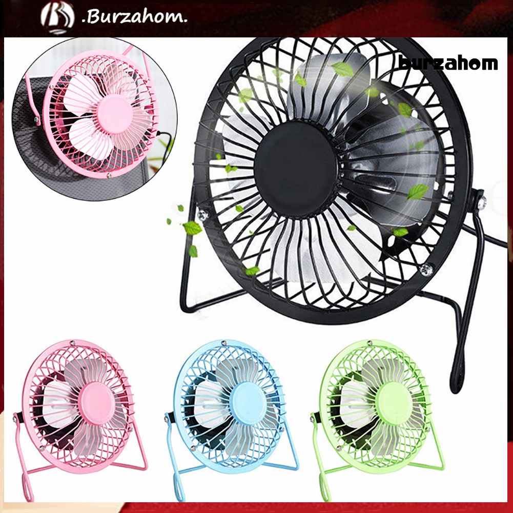 Quạt Kim Loại Làm Mát Để Bàn Kích Thước 4 inch Sạc USB Không Gây Tiếng Ồn Cho Nhà Ở