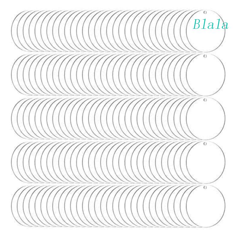 Set 200 Móc Khóa Tròn Bằng Acrylic Trong Suốt DIY