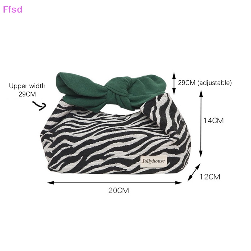 {Ffsd} Túi Đựng Hộp Cơm Trưa / Đồ Trang Điểm In Họa Tiết Ngựa Vằn Phong Cách Nhật Bản Thời Trang Cho Nữ * Hàng Bán Chạy