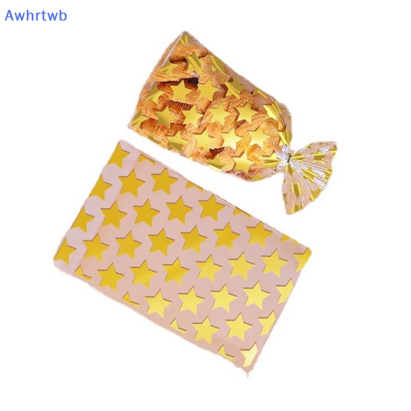 Set 100 Túi Đựng Bánh Kẹo Trong Suốt Hình Ngôi Sao 8X10 + 3cm Tự Dính DIY Mới