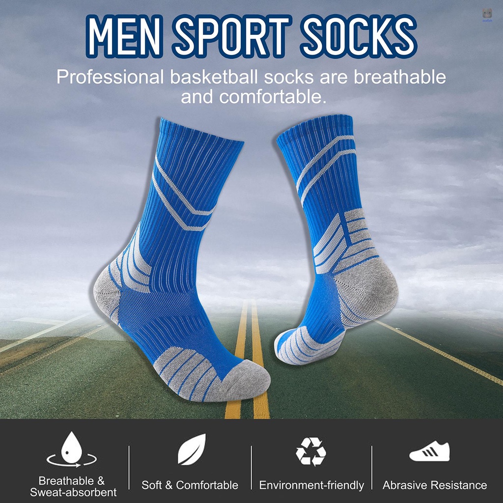 Đôi Vớ Thể Thao Co Giãn Thoáng Khí Chống Trượt Họa Tiết Kẻ Sọc Dành Cho Nam