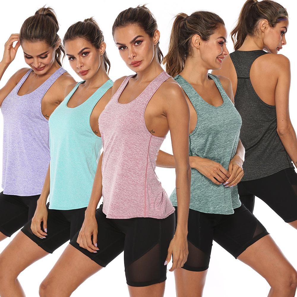 Áo Tank Top Thể Thao Sát Nách Màu Trơn Lưng Khô Thoáng Nhanh Thời Trang Cho Bạn Gái