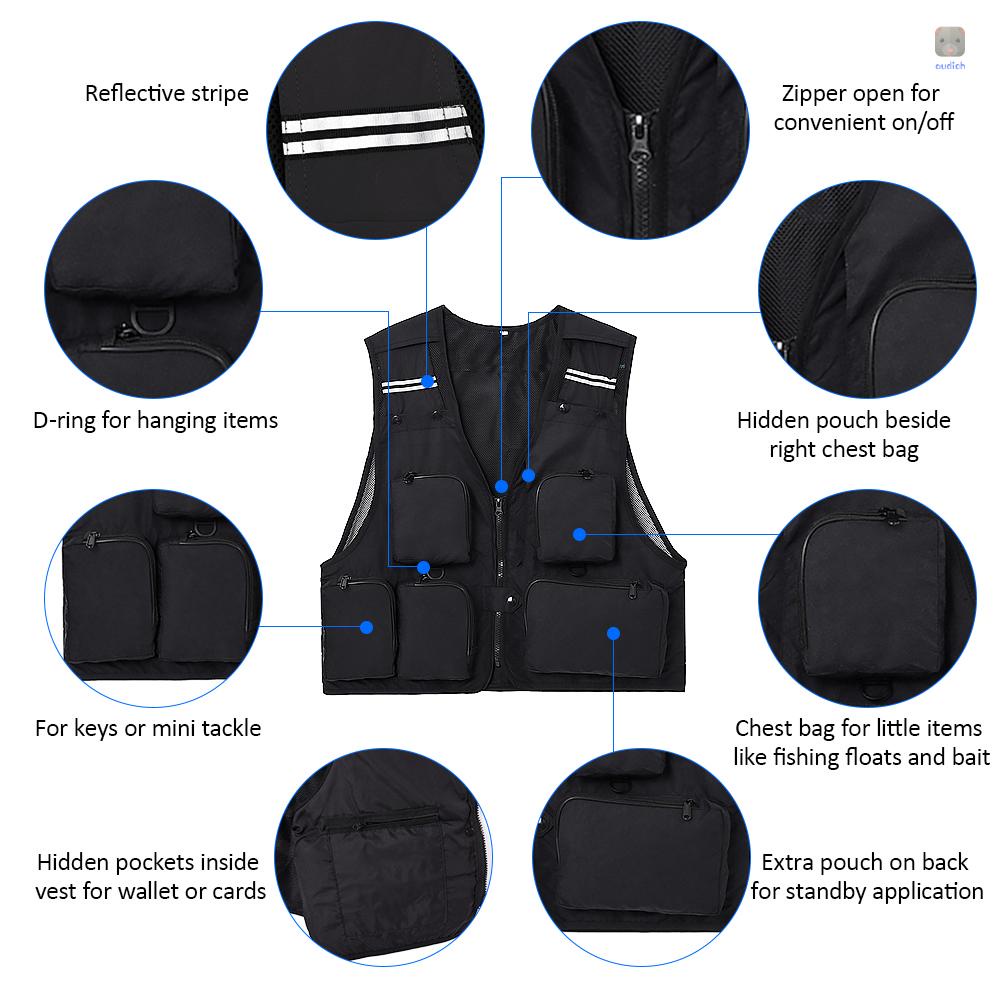 Áo Khoác Câu Cá Không Tay Nhiều Túi Lixada Cho Nam