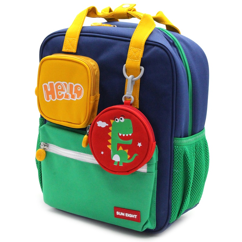 Ba Lô Học Sinh Nhỏ + Túi Mini Khủng Long - SUN EIGHT 22067 ELV 2023 - Màu Xanh