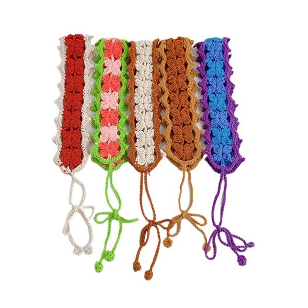 Băng Đô Cài Tóc Đan Len Co Giãn Họa Tiết Hoa Phong Cách Bohemian Thời Trang 26EDIE Cho Nữ