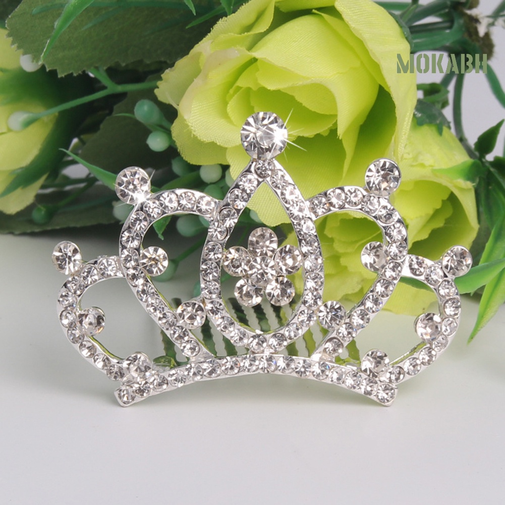 Cài Tóc Hình Vương Miện Có Đính Đá Hợp Thời Trang Cho Bé Gái