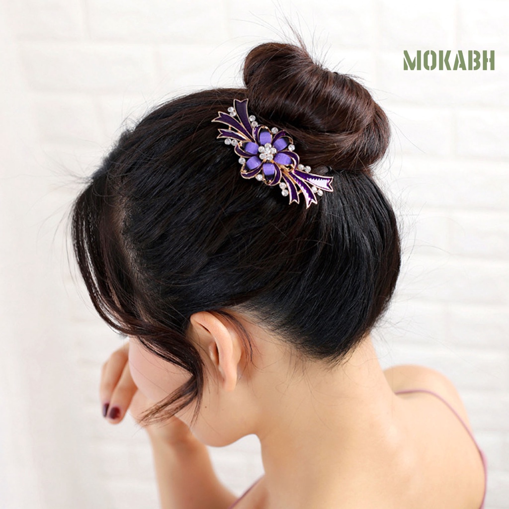 Lược Cài Tóc Hình Hoa Đính Đá Phong Cách Vintage Cho Nữ