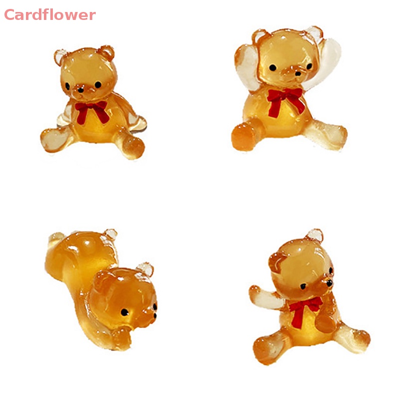 Bộ 2 Kẹp Tóc Hình Gấu Phát Quang Bằng Nhựa Resin Cho Sổ Tay / Kẹp Tóc DIY Mới