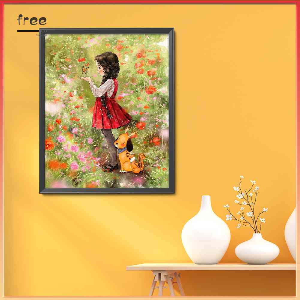 Toàn Bộ Bộ Tranh Thêu Chữ Thập 11CT Bằng cotton Thân Thiện Với Môi Trường Hình Cô Gái