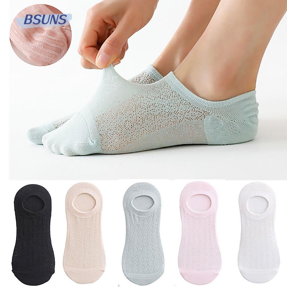 Set 1 / 5 Đôi Tất Cotton Cổ Thấp Thoải Mái Cho Nữ