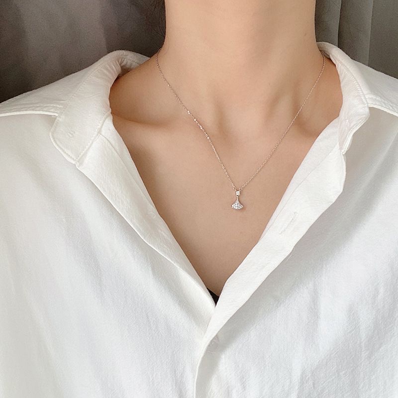Dây Chuyền Thép Titan Đính Kim Cương Toàn Diện Đơn Giản Thời Trang Cho Nữ