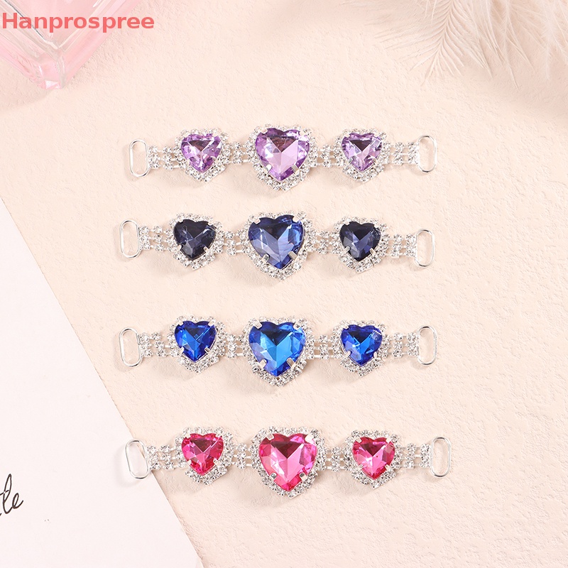 Hanprospree > 1 Khóa Dây Xích Đồng Đính Đá Acrylic Hình Trái Tim Trang Trí Quần Áo / Giày Đi Biển / Trang Trí Đám Cưới