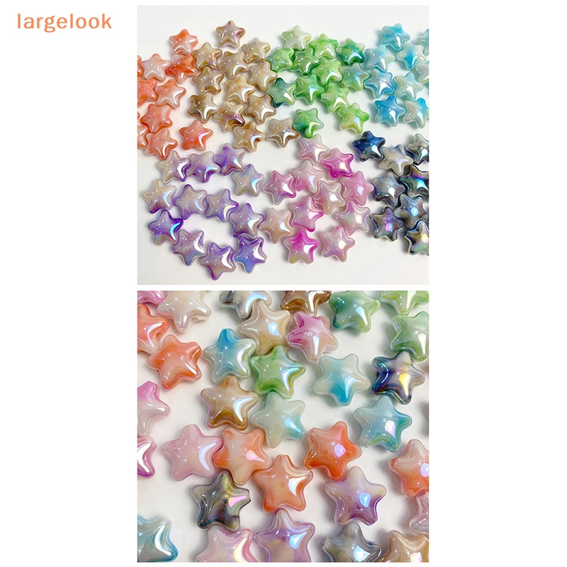 Set 10 Hạt Cườm Acrylic Hình Ngôi Sao Năm Cánh Lấp Lánh Nhiều Màu Sắc Dùng Trang Trí Vòng Tay DIY