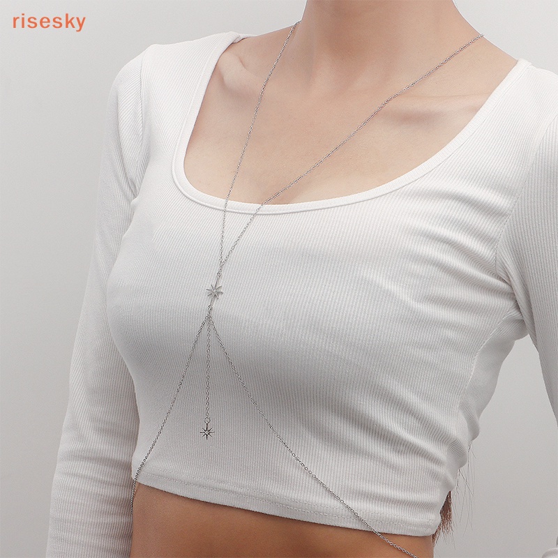 [risesky] Dây Đeo Cơ Thể Dạng Chuỗi Đơn Giản Quyến Rũ Thời Trang Mùa Hè Cho Nữ