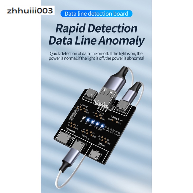Bảng Mạch Kiểm Tra Cáp Dữ Liệu ZHIHUI Tương Thích Với Iphone Android Usb Type C
