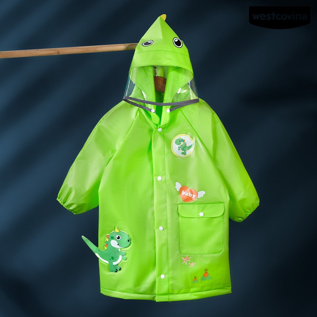 [COD]☁Áo Mưa Có Mũ Trùm Chống Nước In Họa Tiết Thú Hoạt Hình Cho Bé