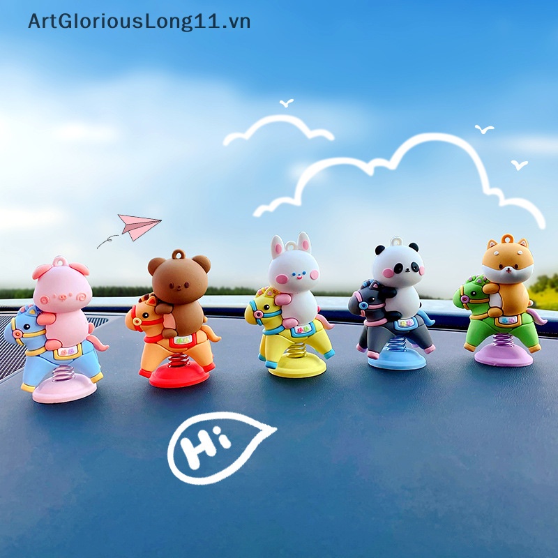 1 Búp Bê Lắc Đầu Hình Thỏ Gấu Hoạt Hình Trang Trí Bảng Điều Khiển Xe Hơi