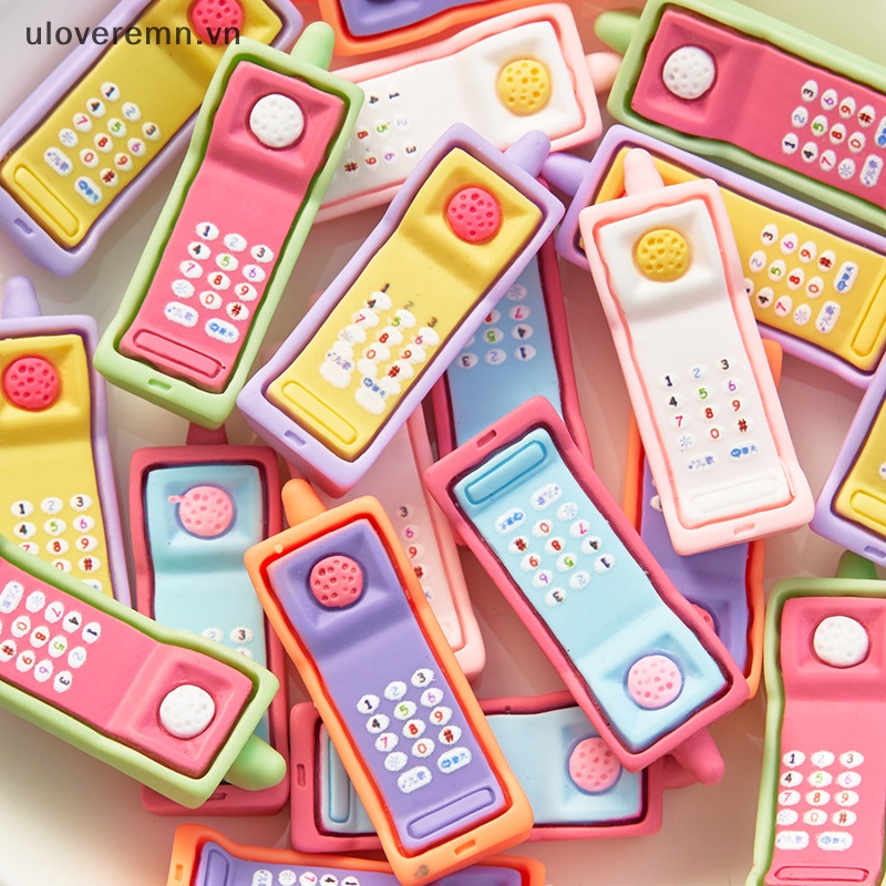 Bộ 2 Mô Hình Điện Thoại Di Động Kiểu Retro Dùng Trang Trí Nhà Búp Bê